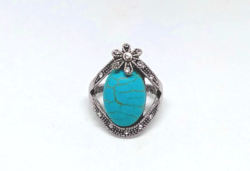 Tibetan silver turquoise stone ring 281