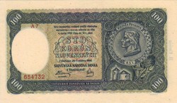 100 korun korona 1940 Szlovákia II. kiadás aUNC-UNC