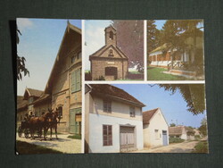 Postcard, bakony, mosaic details, double tooth, wine cellars, chapel, resort, guest house
