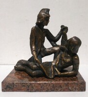 Saint Martin and the beggar bronze statue