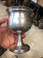 Silver-plated metal goblet, 14 cm high heavy piece.