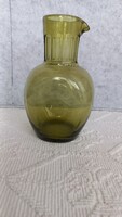 Decantos green glass bottle, with etching on the sides, 0.5 l. Contains space