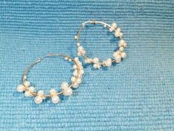 Large hoop earrings with pearls (671)