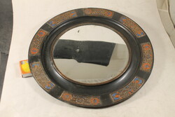 Applied art enameled copper wall mirror 647