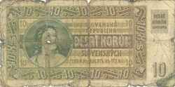 10 korun korona 1939 Szlovákia