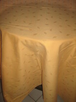 Beautiful peach yellow leaf damask tablecloth