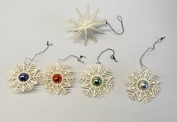 Old plastic Christmas tree ornaments star snowflake