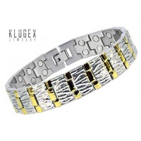 Extra strong stainless steel magnetic bracelet with gold plating