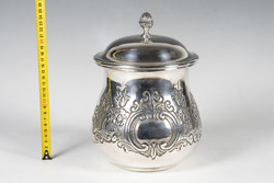 Silver vase with lid