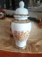 Beautiful German hand painted vase with lid