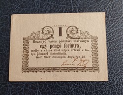 Rozsnyó 1 pengő krajczár 1849. Unfolded ef.