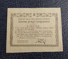 Rozsnyó 3 pengő for kraj lock 1849. F. Frame version. Less common.