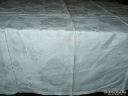 Beautiful antique vintage rosy damask tablecloth