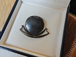 Old special silver brooch-pendant with patinated and gilded surface