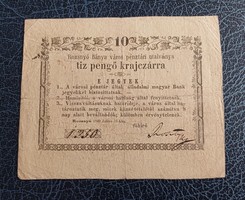 Rozsnyó 10 pengő krajczárra 1849. Vg.