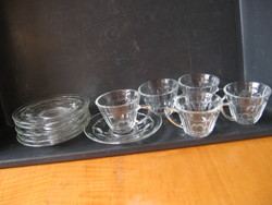 Art deco glass mocha sets 5 pieces in one