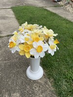 Gyönyörű élethű gumi nárcisz nárciszok virág növény lakásdekoráció
