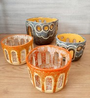 Pesthidegkút ceramic bowls, one large and 3 smaller in one