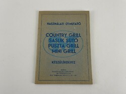 Puszta Grill Használati Útmutató / Recept könyvecske 1987