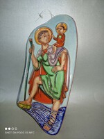 Marked famous value-resistant theodor bogler majolica laach ceramic wall decoration mural holy relic