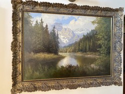 James harvard thomas: alps oil on canvas painting 70x100