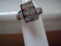 Silver ring with white opal 17 mm 4.8 g!!