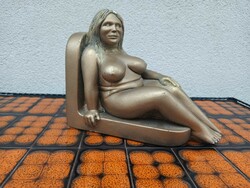 Modern design nude woman bookend ceramic marked. Negotiable!