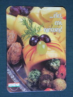 Card calendar, milk product advice, cheese, fruit platter, 1998, (6)