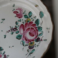 Bélaháza (boleráz)? 1800 K. Pink painted faience flat plate
