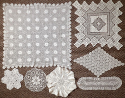 7 Pcs hand crocheted lace tablecloth vintage needlework hand crocheted lace tablecloth