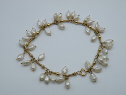 Uk0127 gold-plated bracelet with genuine real pearls 1/20 rolled gold