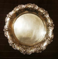 Antik barokk mintás ezüst tálca, 185 g