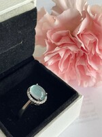 925 St silver ring with aquamarine stone size 57