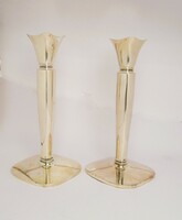 Rarity, antique, silver, pair of art-deco candlesticks, c1920-30