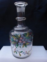 Antique enamel painted wine bottle