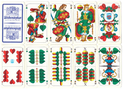 225. Schafkopf tarock German serial number card Bavarian card image 36 sheets f.X. Schmid Munich around 1970
