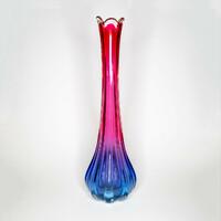 Handmade colored glass floor vase