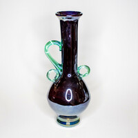 Handmade bohemian, iridescent glass vase