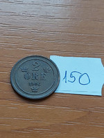 Sweden 2 öre 1906 bronze, ii. Oscar 150.