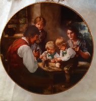 Plate depicting a family scene