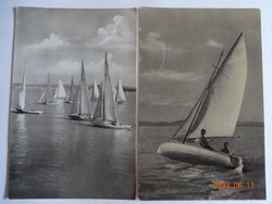 2 old postcards together: sailboats on the Balaton (1959, 1960)