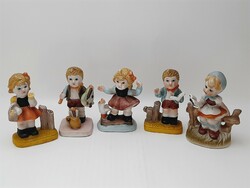 Biscuit porcelain figurines, 5 in one