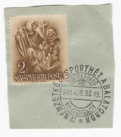 Arc. International sports week on the Balaton, Siófokfürdő 1938. - First day stamp