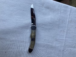 Varga knife pocket knife with curved horn handle.
