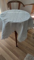 An old home-woven tablecloth from Transylvania with round crochet, very nice!
