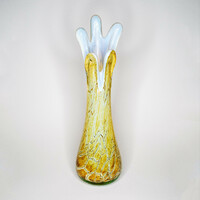 Handmade five-point colored glass vase