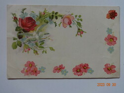 Old, antique graphic floral greeting card