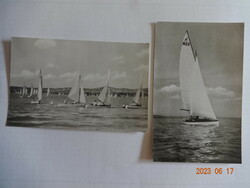 2 db régi képeslap együtt: vitorlások a Balatonon (1959, 1960)