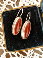 Silver oval earrings marked