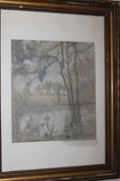Antique signed painting 707